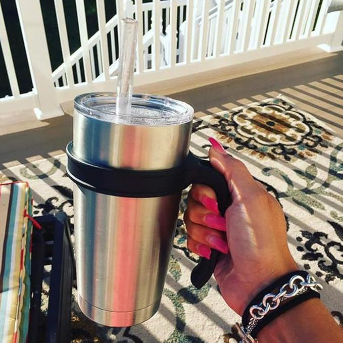 30Oz Tumbler Handle for Yeti,Ozark Trail,Sic Magnum Steel 30 Oz tumblers 2 Pack Black