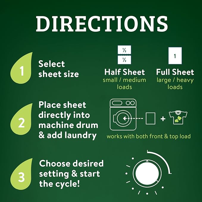 Biokleen Laundry Detergent Sheets (2 PACK) - Free & Clear From Fragrances and Dyes, Hypoallergenic Enzymatic Cleaning - 100 Sheets, 200 Loads