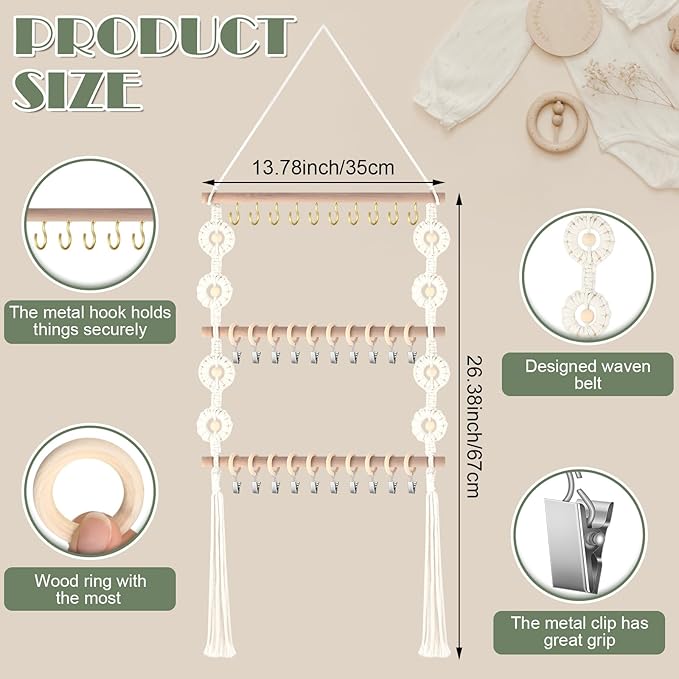 Baby Bibs Organizer Baby Nursery Organization Clothes Organizer Neutral Baby Bibs Holder for Bandana Drool Bibs Burp Cloths Infant Newborn Girl Boy Nursery Room