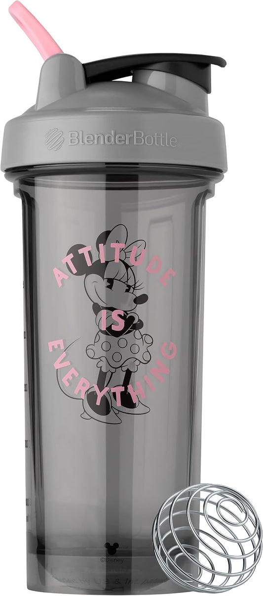 BlenderBottle Mickey & Friends Shaker Bottle Pro Series, Perfect for Protein Shakes and Pre Workout, 28-Ounce, Attitude is Everything
