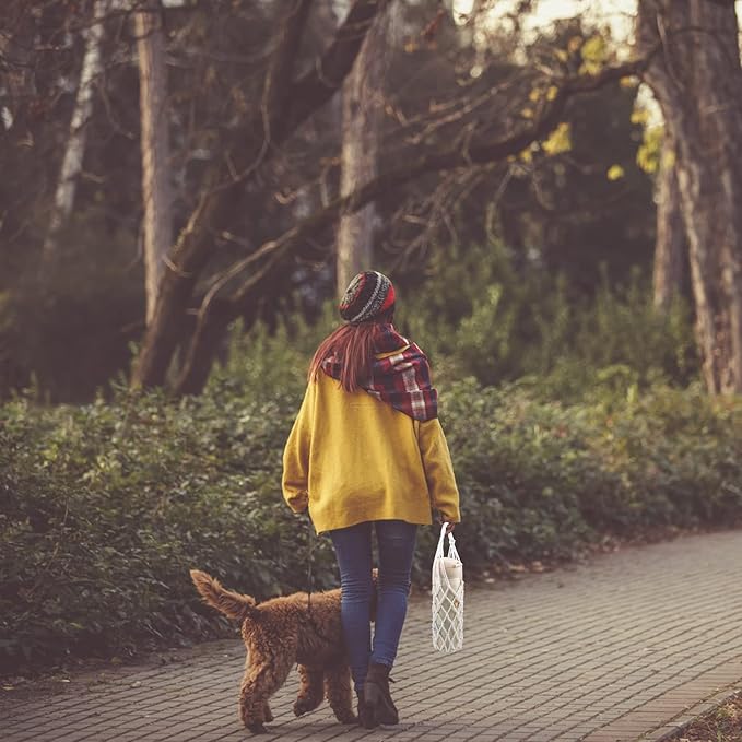 3 Pcs Macrame Water Bottle Carrier, Cotton Water Bottle Bag Crochet Bottle Bag with 3 Colorful Adjustable Shoulder Strap Boho Bottle Sling Bag Wine Bottle Carrier for Gym Hiking Camping Cycling