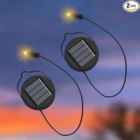 2Pack AA 600Mah Solar Lights Replacement Top for Outdoor Lantern Lights Waterproof for Garden, Yard,DIY Birthday Gifts Decorations