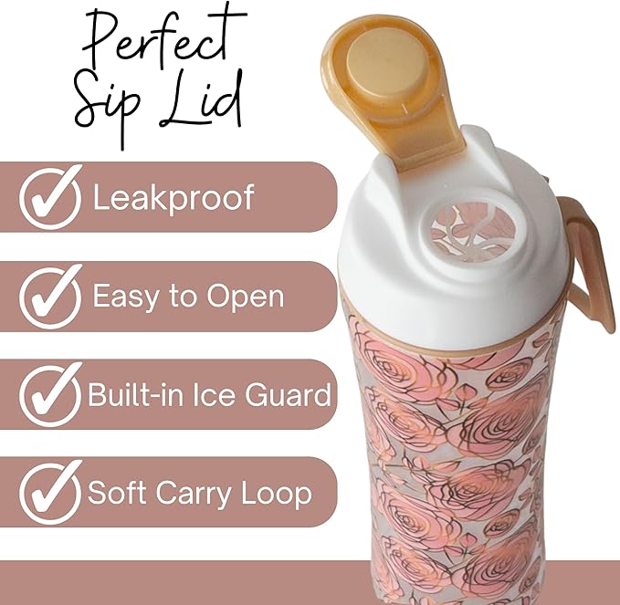 Biddlebee 24oz. BPA-Free Reusable Water Bottle with Wide-Mouth Chug Cap & Carry Handle | Perfect for Travel, Gym, School & Work | Proudly Made in USA | Cupholder Friendly, Fits in Backpack Pockets