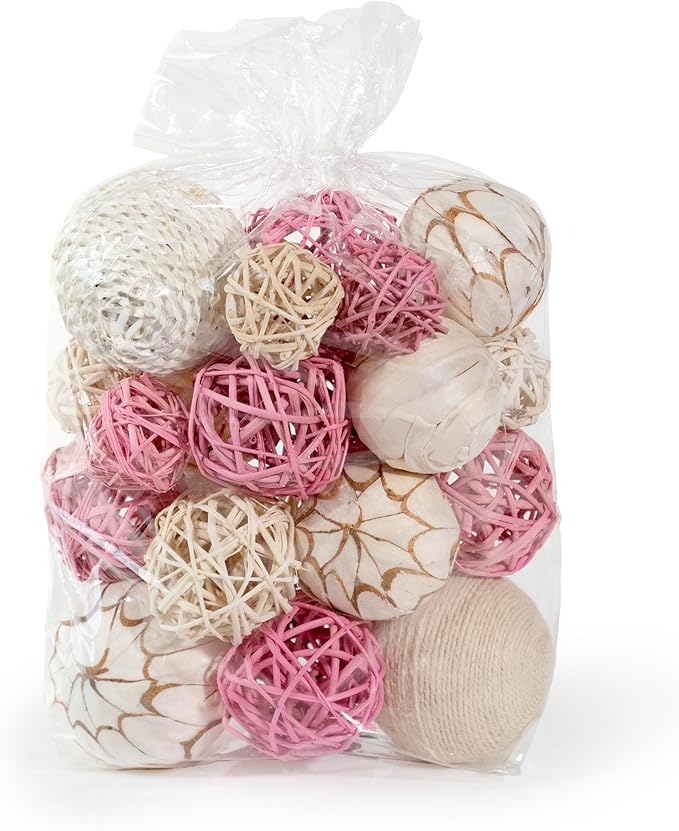 ANDALUCA Pink Decorative Balls Bowl Filler Orbs Home Decoration (Pink)