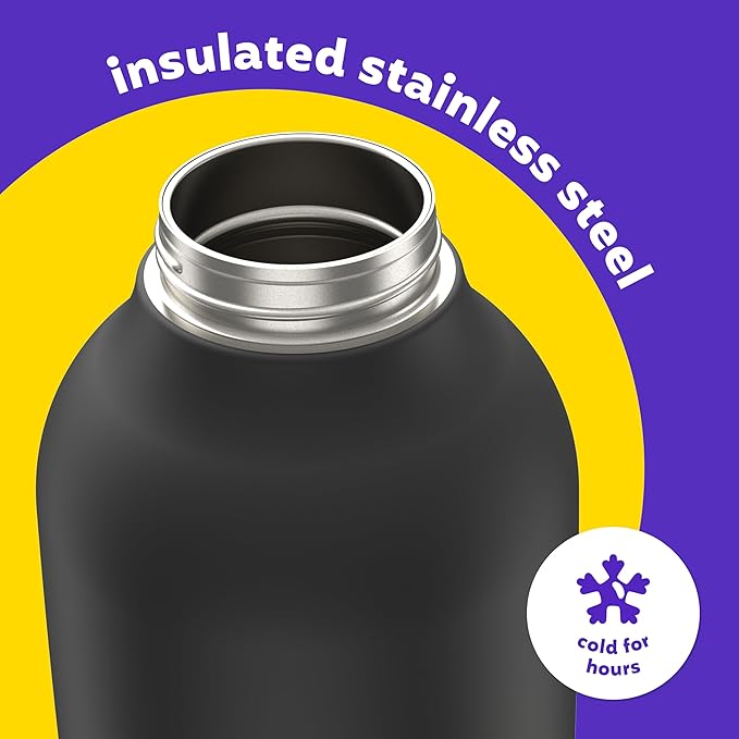 Bubba Radiant Stainless Steel Growler Simple Lid 64oz, Rubberized Water Bottle, Medium, Licorice