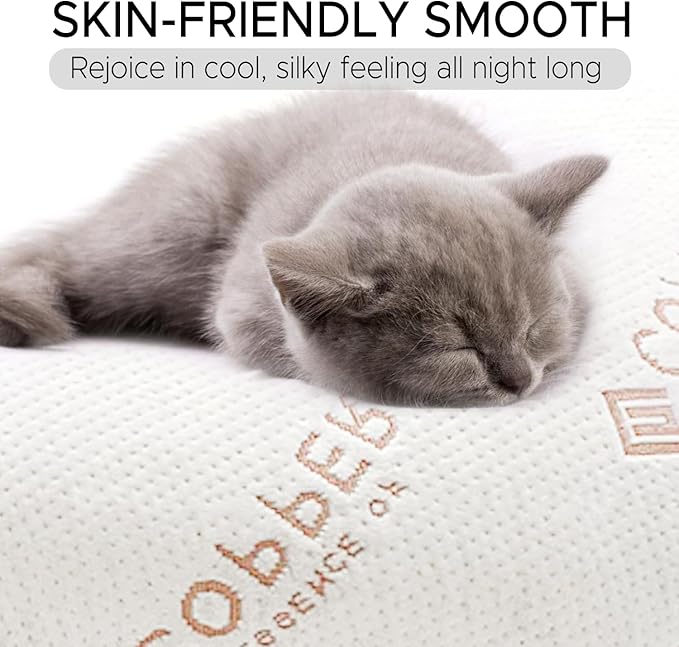 Body Pillow for Adults - Soft Long Bed Pillows Insert for Sleeping - Shredded Memory Foam and Removable Washable Cover - Swan Shaped Side Sleeper Pregnancy Pillow 49 Inch (Copper Color)