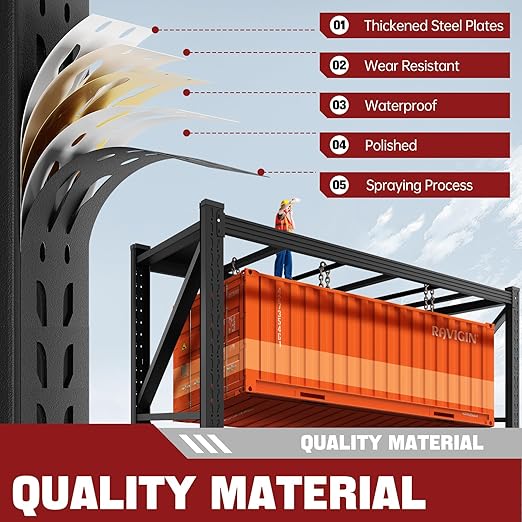 5000LBS Storage Shelves,71" W Garage Shelving Heavy Duty Metal Adjustable Garage Shelves, Shelving Units Industrial Shelving for Warehouse,71" W x 24" D x 69" H,Black