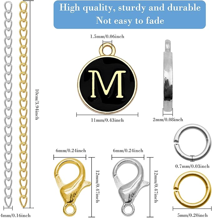 6PCS Letter Charm Accessories for Stanley Cup, Name ID Letter Handle Charm for Stanley Handle Identification Letter Pendant Handle Decoration for Stanley Tumbler Charms (Letter M)