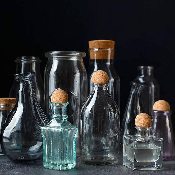 2 Pieces Wine Cork Ball Wooden Cork Ball Stopper for Wine Decanter Carafe Bottle Replacement (2.4 Inch/ 6.1 cm)