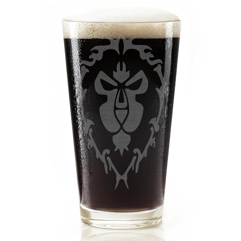 ALLIANCE WARCRAFT Engraved Pint Glass | Inspired by Warcraft | Great Gamer Gift Idea!