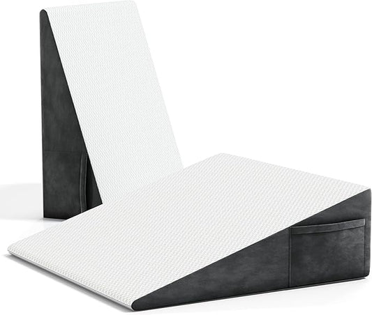 Bed Wedge Pillow for Sleeping, 7.5" Triangle Pillow Wedge for Post Surgery, Memory Foam Wedge Pillows for Seniors/Adults, Sleeping Wedge for Back Pain Relief, Heartburn, Acid Reflux