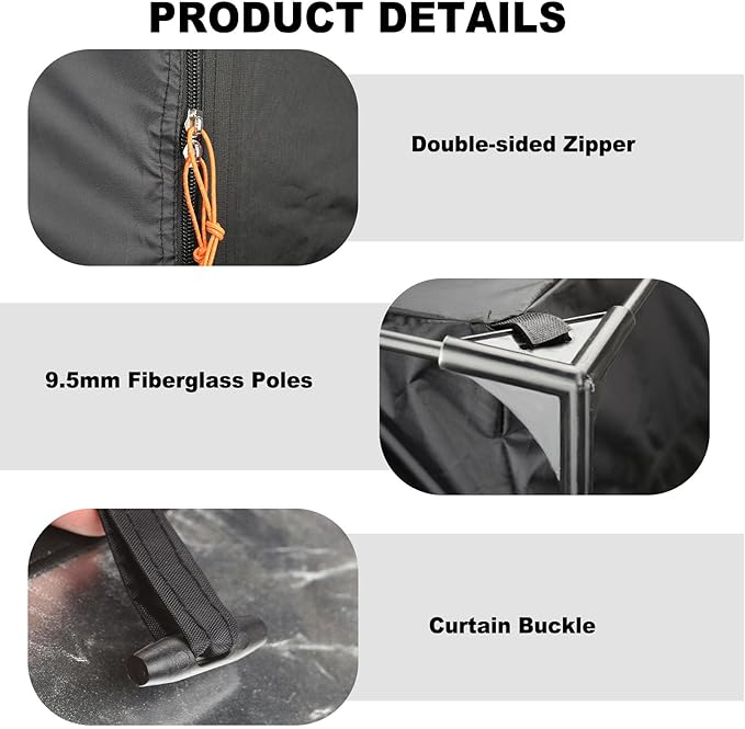 Bed Tent Bed Canopy Twin Size-Portable Sleeping Tent with 3 Doors - 70% Blackout, Breathable - Private Space Tent for Bed-75in x 40in x 47in (Mattress Not Included)