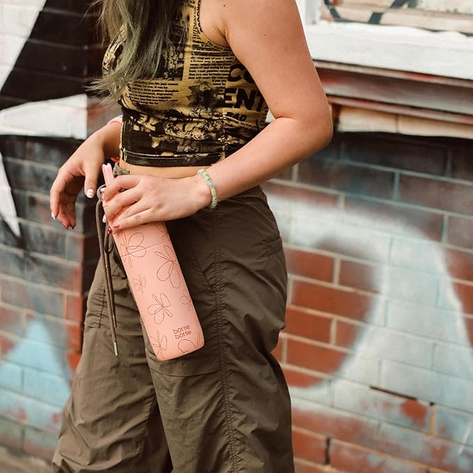 BOTTLE BOTTLE Insulated Water Bottle 24oz with Straw Lid and Handle for Sports Travel Gym Stainless Steel Water Bottles Double-Wall Vacuum Metal Thermos Bottles Leak Proof BPA-Free