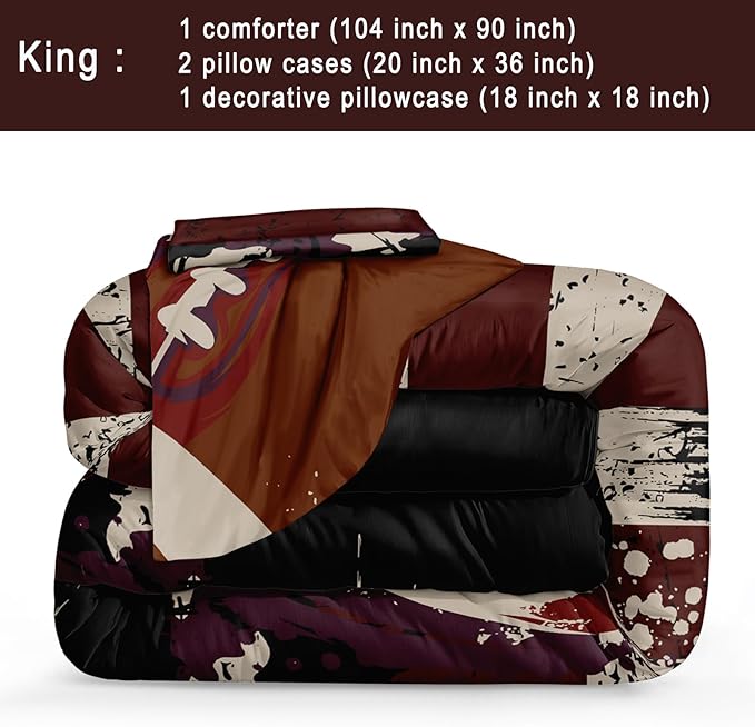 Bedbay Flag Camo Comforter Set King Camouflage Bedding American Flag Comforter Set King Vintage Camo Football Bedding Teen Boys Military Army Comforter 4 Pcs Rugby Ball Games Sports Theme Duvet Set