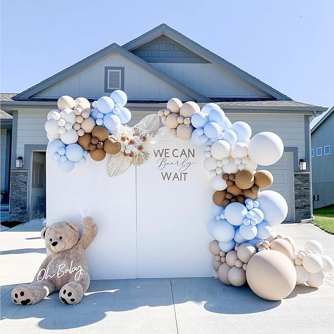 130pcs Light Blue Balloons Different Sizes 18" 12" 10" 5" Baby Blue Balloons for Boys Girls Birthday Baby Shower Gender Reveal Wedding Children's Day Decorations