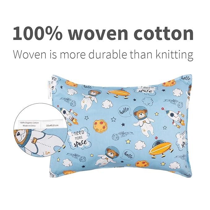 ALVABABY Toddler Pillowcases Fit 13x 18,14x 19 Kids Pillow Cotton Baby Pillow Cover Envelope Pillow Cover for Boys Girls 2 Pieces of Pillowcase Sets