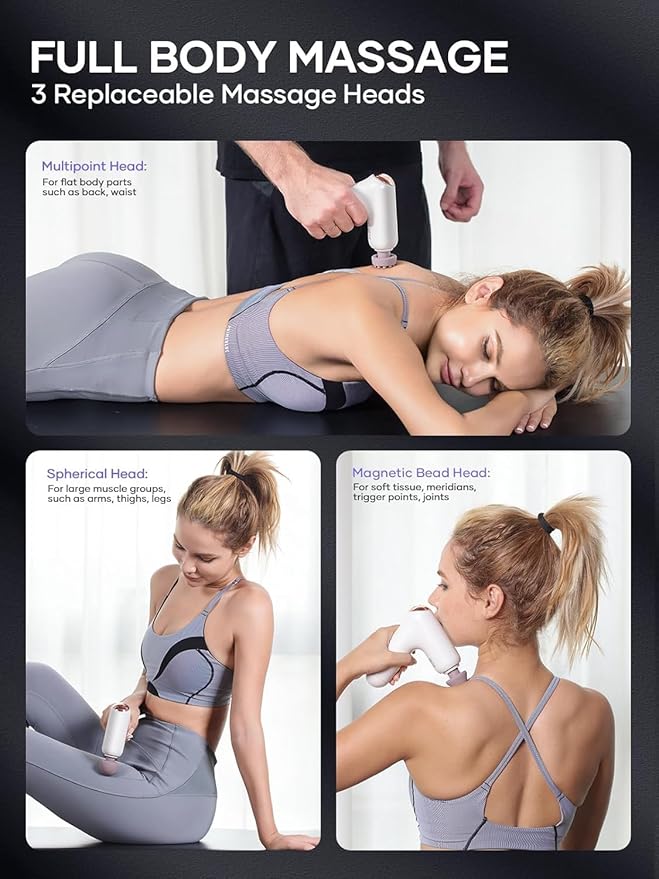 Breo Lucky 7 Massage Gun with Heat, Deep Tissue Muscle Massager, Stimulator, Body Relaxation, Low Noise for Recovery, Sports