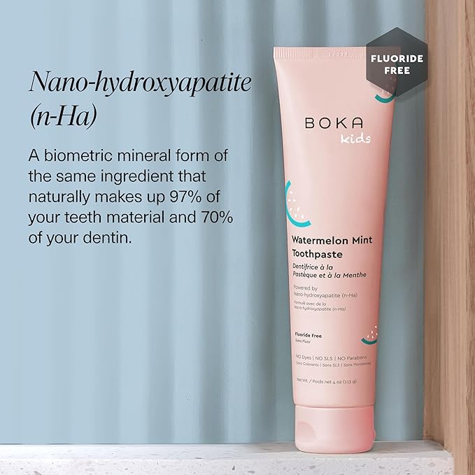 Boka Fluoride Free Toothpaste Nano Hydroxyapatite Toothpaste - Watermelon Mint Flavor, 4 oz 3Pk US Manufactured
