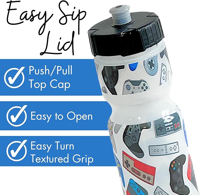 50 Strong Kids Water Bottle | 22 oz. BPA- Free Sports Squeeze Water Bottles with Pull Top Cap |Perfect Water Bottle for School | Reusable & Durable for Boys & Girls | Made in USA