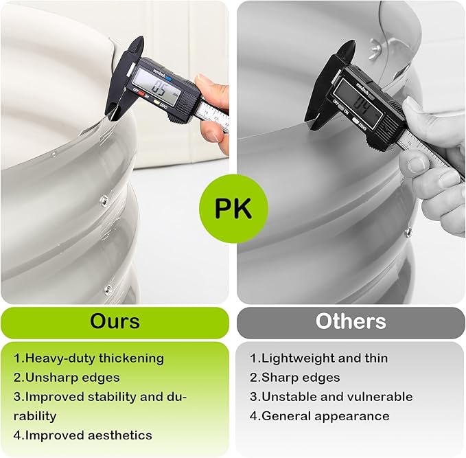 2 Pcs 4.5x2x1.5ft Oval Raised Garden Bed,Galvanized Raised Beds,Open-Ended Base Metal Raised Planter Beds,Garden Bed Outdoor,Planter Raised Boxes for Vegetables,Flowers,Tool-Free Asse,White