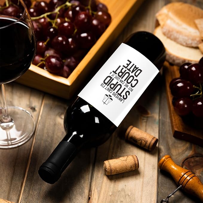 24 Pcs Lawyer Gifts Wine Labels Lawyer Graduation Wine Labels for Bottles Lawyer Appreciation Gifts Wine Bottle Stickers Gifts for Judge Paralegal Prosecutor