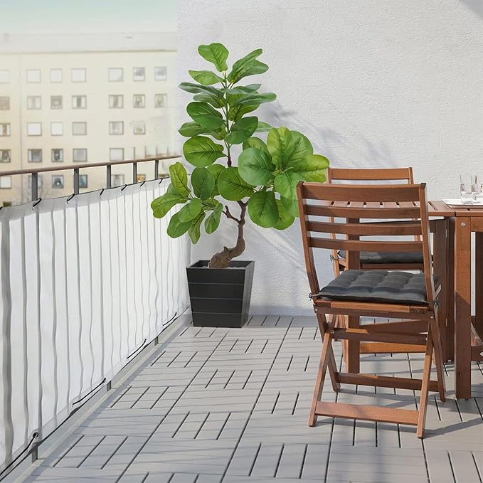 Artificial Fiddle Leaf Fig Tree 49" Fake Potted Tree with Trunks Artificial Tree Realistic Fake Plant for Modern Home Office Living Room Floor Decor Indoor Outdoor