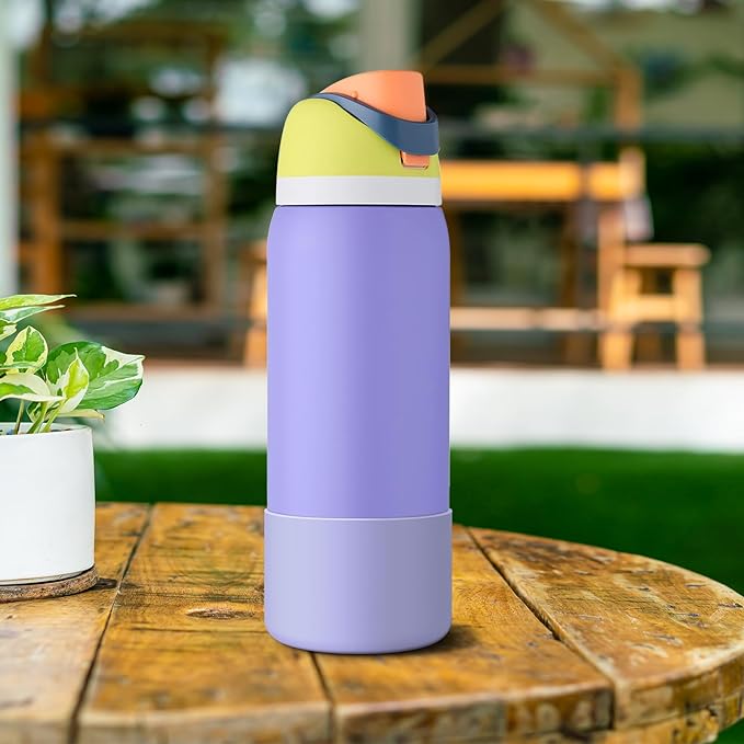 2PCS Silicone Water Bottle Boot for Owala 24oz 32oz 40oz, Anti-Slip Protective Sleeve Bottom Bumper Protector for FreeSip, Twist, and Flip Stainless Steel Water Bottles