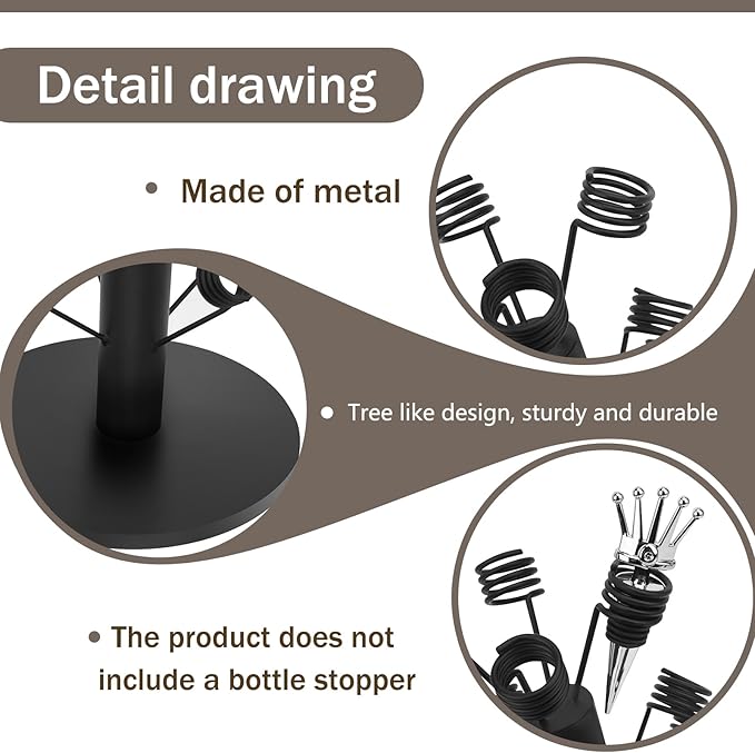 Bottle Stopper Holder, Wine Bottle Stopper Display Rack, 12 Slot Bottle Stopper Display, Tabletop Wine Bottle Stopper Holder Display Stand for Stoppers with A Diameter Greater Than 0.79 Inches
