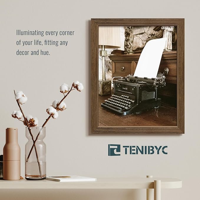 11x14 Picture Frame Set - 3 Pack, Brown Woodgrain, Wood Photo Frame, HD Tempered Glass, Wall Gallery Photo Frame