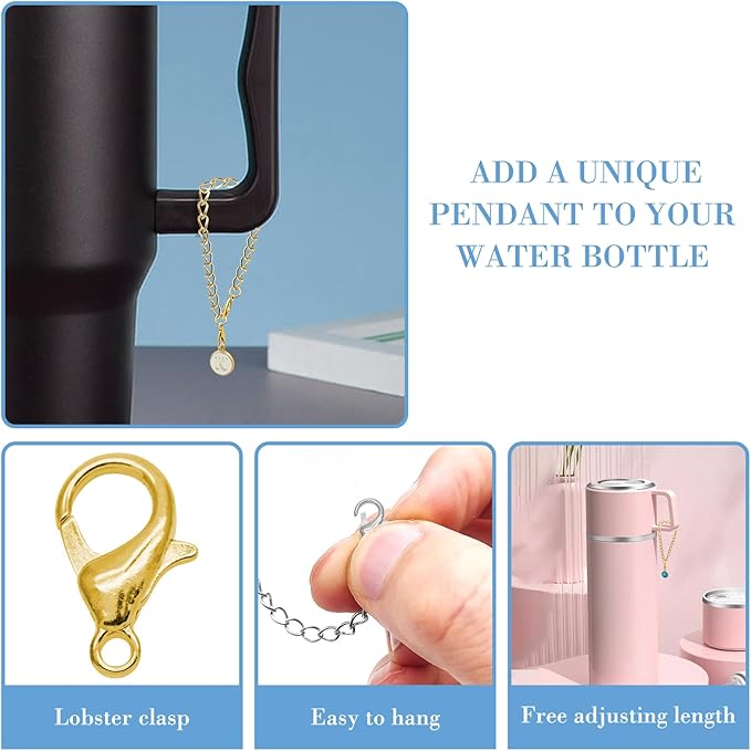 6PCS Letter Charm Accessories for Stanley Cup, Name ID Letter Handle Charm for Stanley Handle Identification Letter Pendant Handle Decoration for Stanley Tumbler Charms (Letter K)