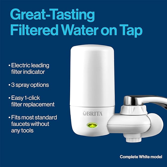 Brita Faucet Mount System Replacement Filter, Reduces 99% of Lead, Made Without BPA, White, 3 Count