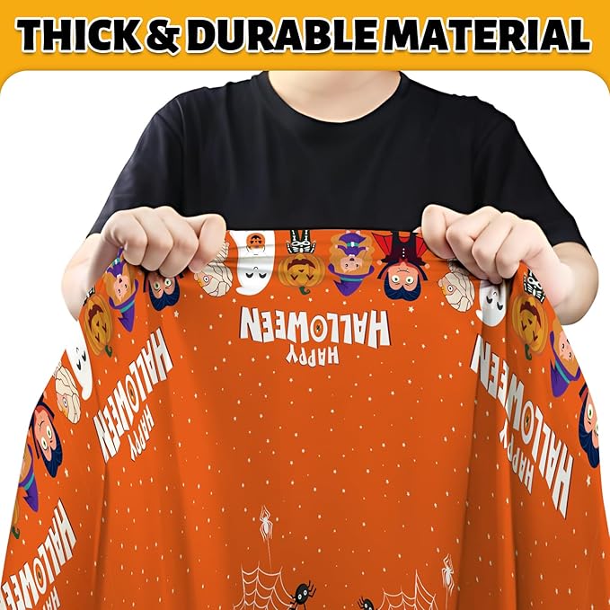 ATFUNSHOP 4 Packs Halloween Tablecloth Disposable Table Cover 54X108 Halloween Decorations KidsBirthday Party Decor, Spooky Spider Web Waterproof Spillproof Table Cloth - Perfect for Dinner