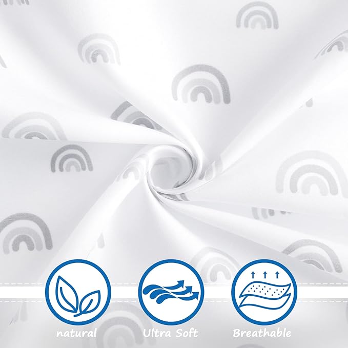 Bedside Sleeper Bassinet Sheets to Fit Baby Delight, ANGELBLISS, Mika Micky, Milliard, MiClassic, Dream On Me, Baby Joy Bassinet, Soft Breathable Rainbow Bassinet Sheet(34"x 21"x 5") for Boys Girls