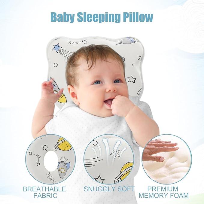 2024 New Upgrade Donut Soft and Cozy Pillow Prеvents FΙat hеad and Shapеs Ιnfant's hеad Hеad Pillow Planet2