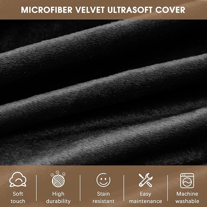 Bean Bag Chairs for Kids - Memory Foam Furniture BeanBag Chair - Kids/Teens Sofa with Soft Micro Fiber Cover - Round Fluffy Couch for Living Room Bedroom College Dorm - 2.5 ft, Carbon Black