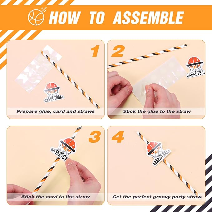 24 Pcs 32oz Basketball Party Favors Rum Buckets Plastic Basketball Cocktail Buckets for Drinks Plastic Ice Pail Bulk with Handle and Straw Reusable Punch Bowls for Drinkware Beer Beverage