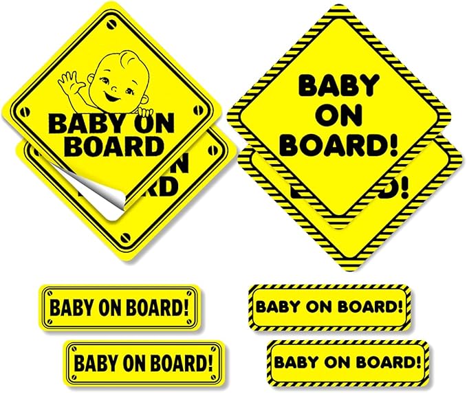 Baby in Car Sticker for Cars Vehicle Kids Children On Board Signs Vinyl Bumper Stickers Drive Safely Around Removable Window Label Decals Sign Truck Label Decorations