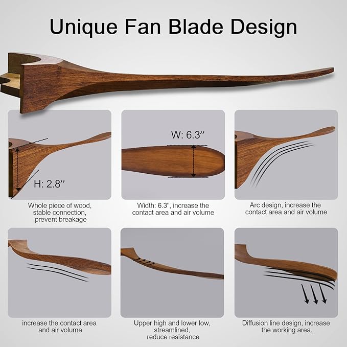 BOJUE Ceiling Fans with Lights 60 Inch Indoor Outdoor Ceiling Fan with Remote Control & 3 Wood Blade,Wood Ceiling Fan for Patio Living Room Bedroom (Light Brown Blades)