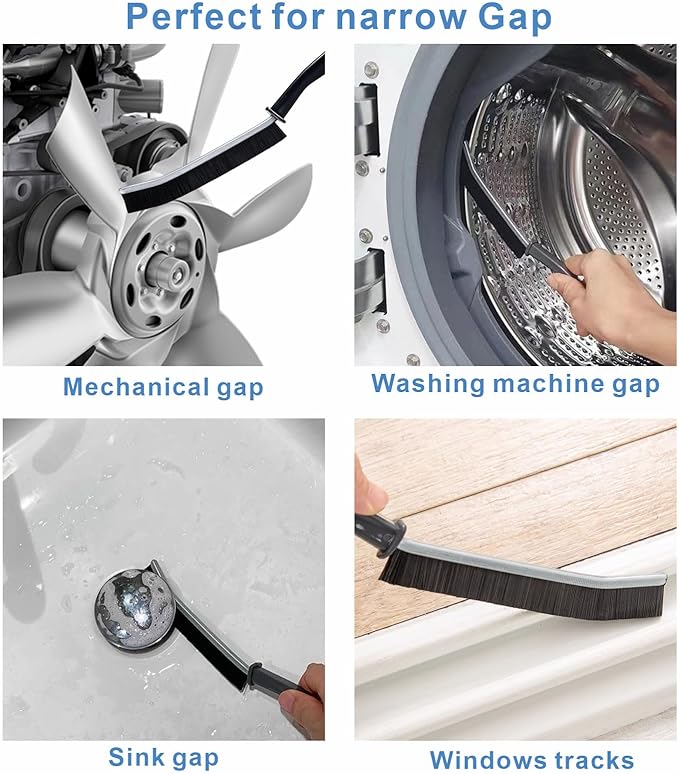 2 PCs Hard-bristled Crevice Cleaning Brush, Gap Cleaning Brush, Grout Brush for Kitchen, Bathroom, Bathtubs