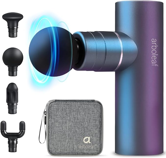 arboleaf Massage Gun Deep Tissue, Full-Metal Electric Portable Hand Held Massager Gun with Case for Back, Body Sore Muscles, Pain Relief, Gifts for Dad, Office, Home, Athletes