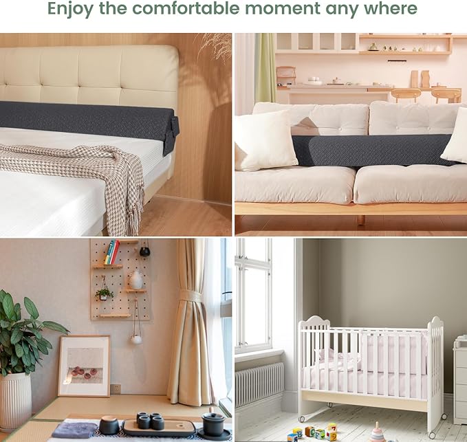 Bed Wedge Pillow Headboard/Queen Bed Gap Filler/Mattress Gap Filler Firm Support Sleeping Pillow 60"×8"×6" to Fill The Gap (0-6") Between Headboard and Wall