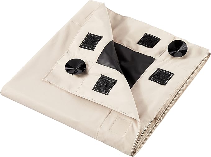 Amazon Basics Portable Blackout Curtain Shade with Suction Cups, 50"W x 78"L, 2-Pack, Beige