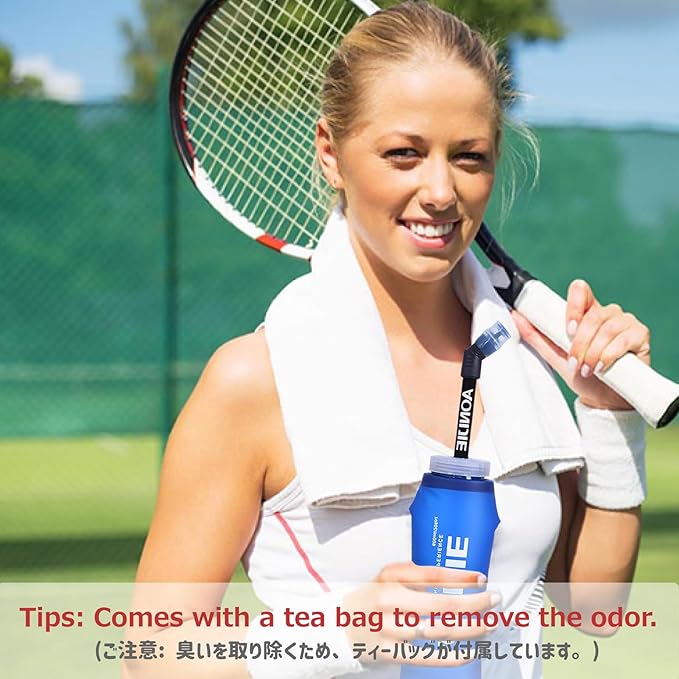 Azarxis Soft Flask Collapsible Water Bottle Running Soft Gel Flask Reservoir Handheld Folding TPU 600ml for Hydration Pack Hiking Cycling Climbing (600ml - 1 Pack)