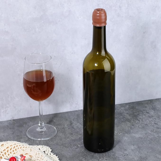 4 Pack Wine Stoppers Soft Silicone Bottle Sealer with Grip Top Reusable Beer Beverage Bottle Cover Wine Saver for Keeping Wine Champagne Fresh