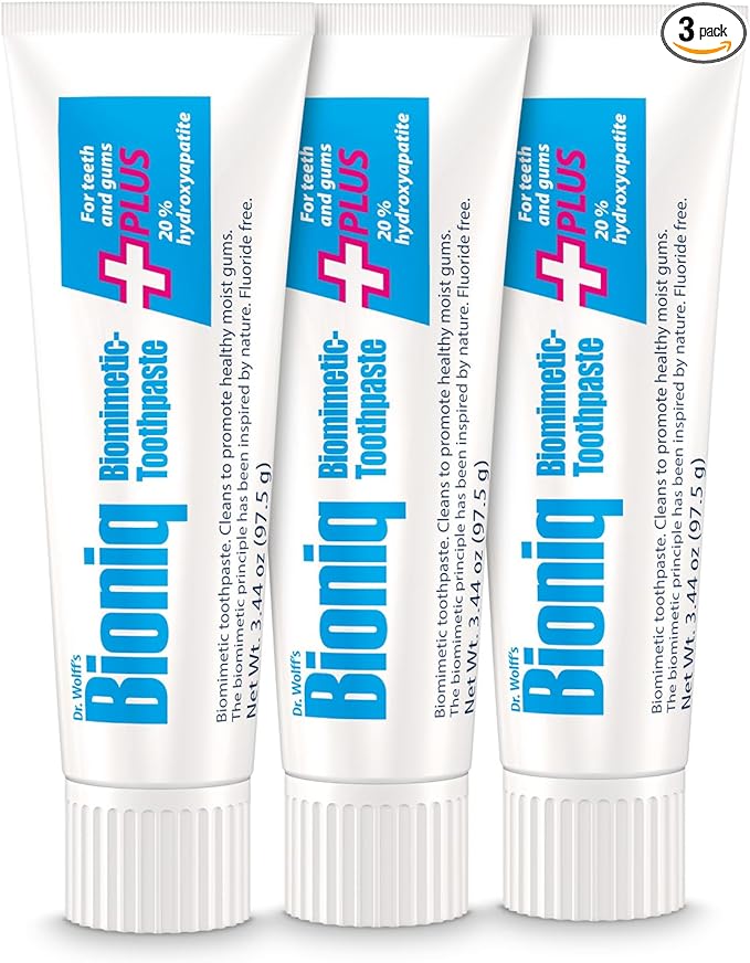 Bioniq Plus Biomimetic Toothpaste with 20 Percent Hydroxyapatite for Teeth and Gums I Clinically Tested I 3.44 oz (Pack of 3)