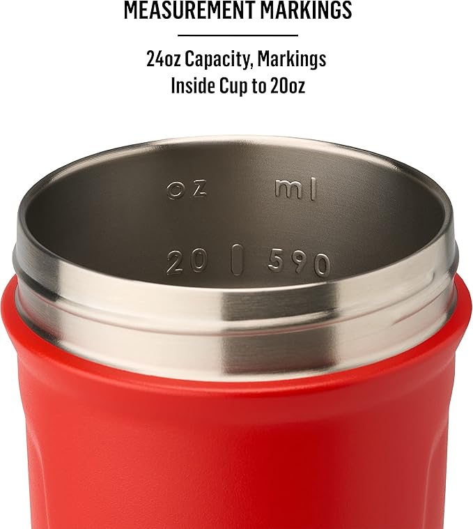 BlenderBottle Strada Twist Cap Shaker Cup Insulated Stainless Steel Water Bottle with Wire Whisk, 24-Ounce, Black