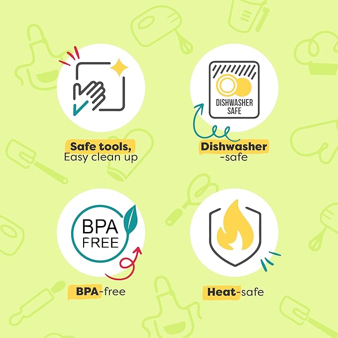 Baketivity 6 Piece Kids Cutting Board and Knife Set | Plastic Knives and Flexible Cutting Boards for Safe and Fun Cooking | Dishwasher Safe Kids Knifes for Real Cooking | Suitable for Children 6+