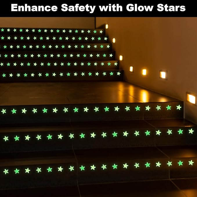 200 Glow in The Dark Stars for Ceiling - Glowing Stars and Moon Stickers Estrellas que brillan en la oscuridad para el techo de cuarto Plastic Space Galaxy Decals Bedroom Wall Decorations