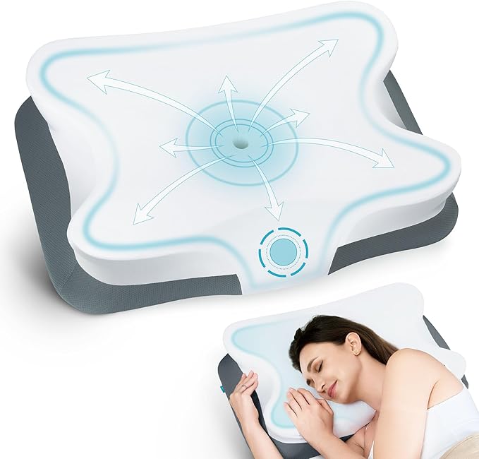 ALLJOY Cervical Pillow for Neck Shoulder, Ergonomic Side Sleeper Pillow for Pain Relief, Cooling Odorless Memory Foam Pillows for Deep Sleep, Neck Support Pillow for Back Stomach Sleepers, Grey
