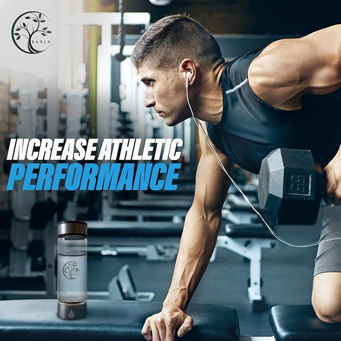 BARLA- 2024 Hydrogen Water Bottle Generator - Rechargeable Hydrogen Water Pitcher - Portable Atmospheric Health Bottles - Hydro Water Ionizer 3min Quick- Echo SPE PEM Technology with Gold Gift Box